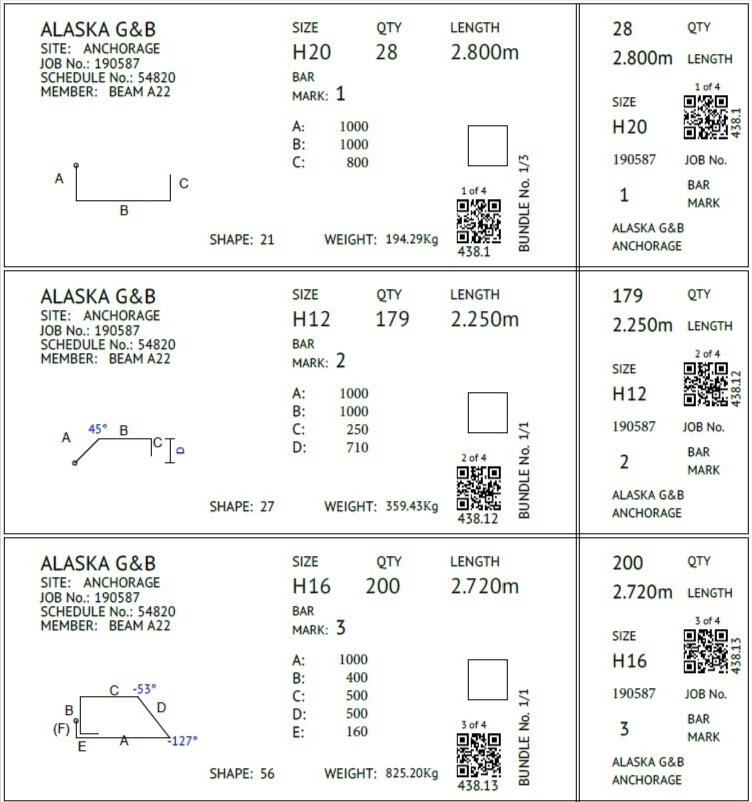 Rebar Testing Sticker RebarSoft - Production management software for steel reinforcement